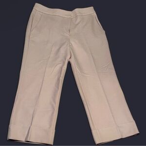 Via Masini 80 Cream Wool Blend Trousers with Cuffs (Italian 46 / US 10)